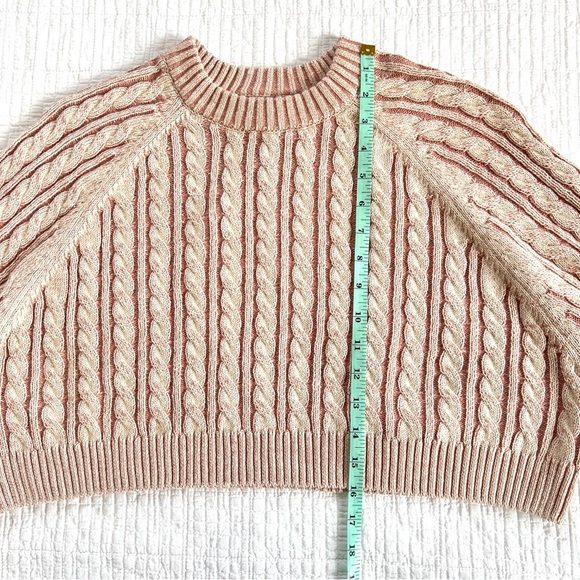 NWT TULAROSA Laney Cropped Pullover Pink Cable Knit Crewneck Sweater Size Small - Picture 11 of 14